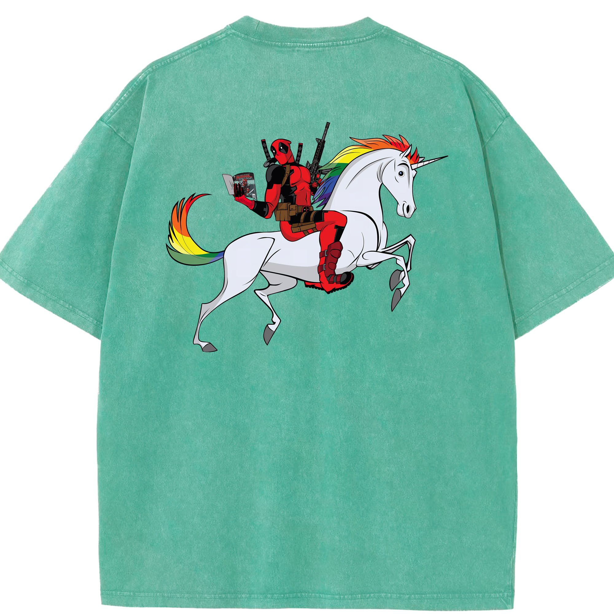 （画像用） Deadpool デッドプール 綿100% ヴィンテージ風 半袖Tシャツ（背面プリント）
